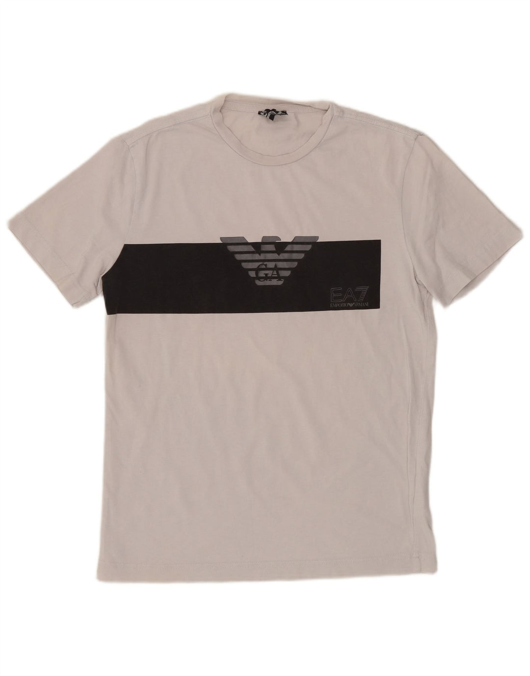 EMPORIO ARMANI Hombre Camiseta gráfica Top Small Blanco Colorblock Algodón