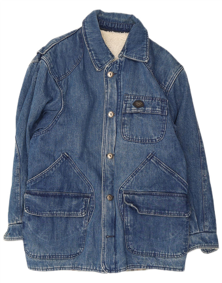 POP 84 Abrigo vaquero Sherpa para hombre ES 36 Pequeño Poliéster azul