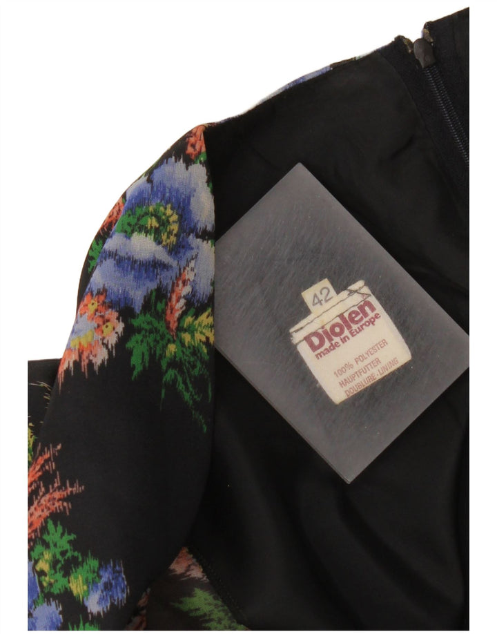 Diolen Vestido largo para mujer EU 42 Poliéster floral negro grande