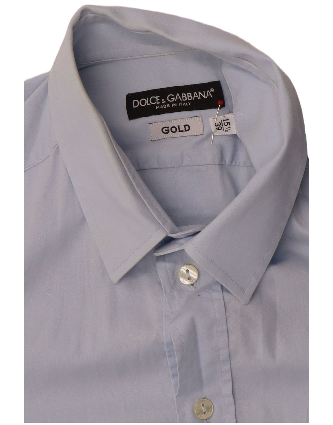 Dolce & Gabbana Camisa para hombre talla 15 1/2 39 Azul mediano