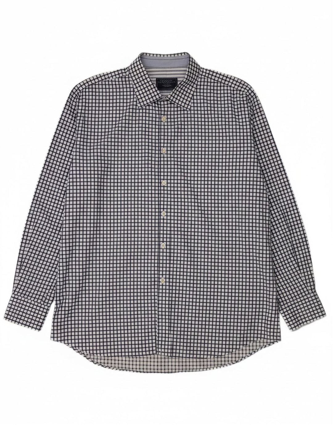 CHARLES TYRWHITT Mens Shirt XL Navy Blue Check Cotton