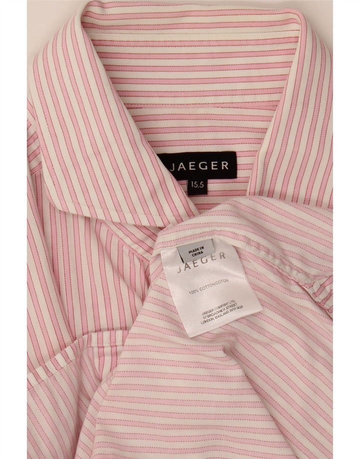 JAEGER Camisa formal para hombre Talla 15 1/2 Algodón a rayas rosa medio