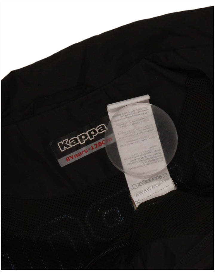 Kappa Boys Graphic Chándal Top Chaqueta 7-8 Años Negro Poliéster