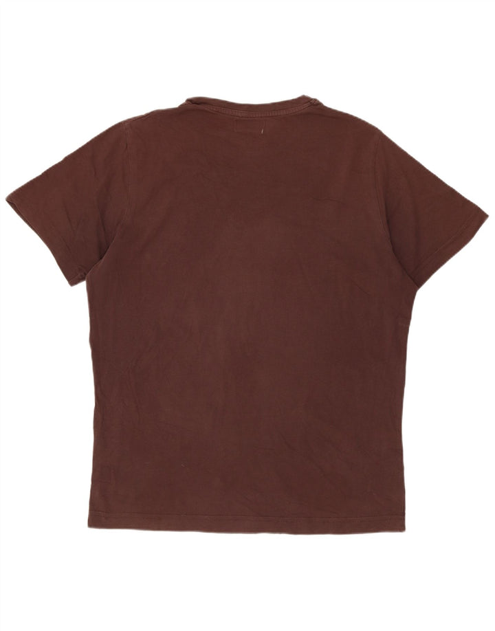 Kappa Hombre Camiseta Gráfica Top Algodón Marrón Medio