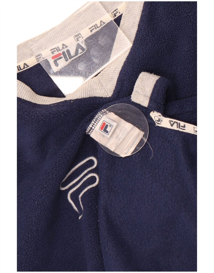 Fila Hombre Graphic Fleece Jumper Large Azul Marino Colorblock Poliéster