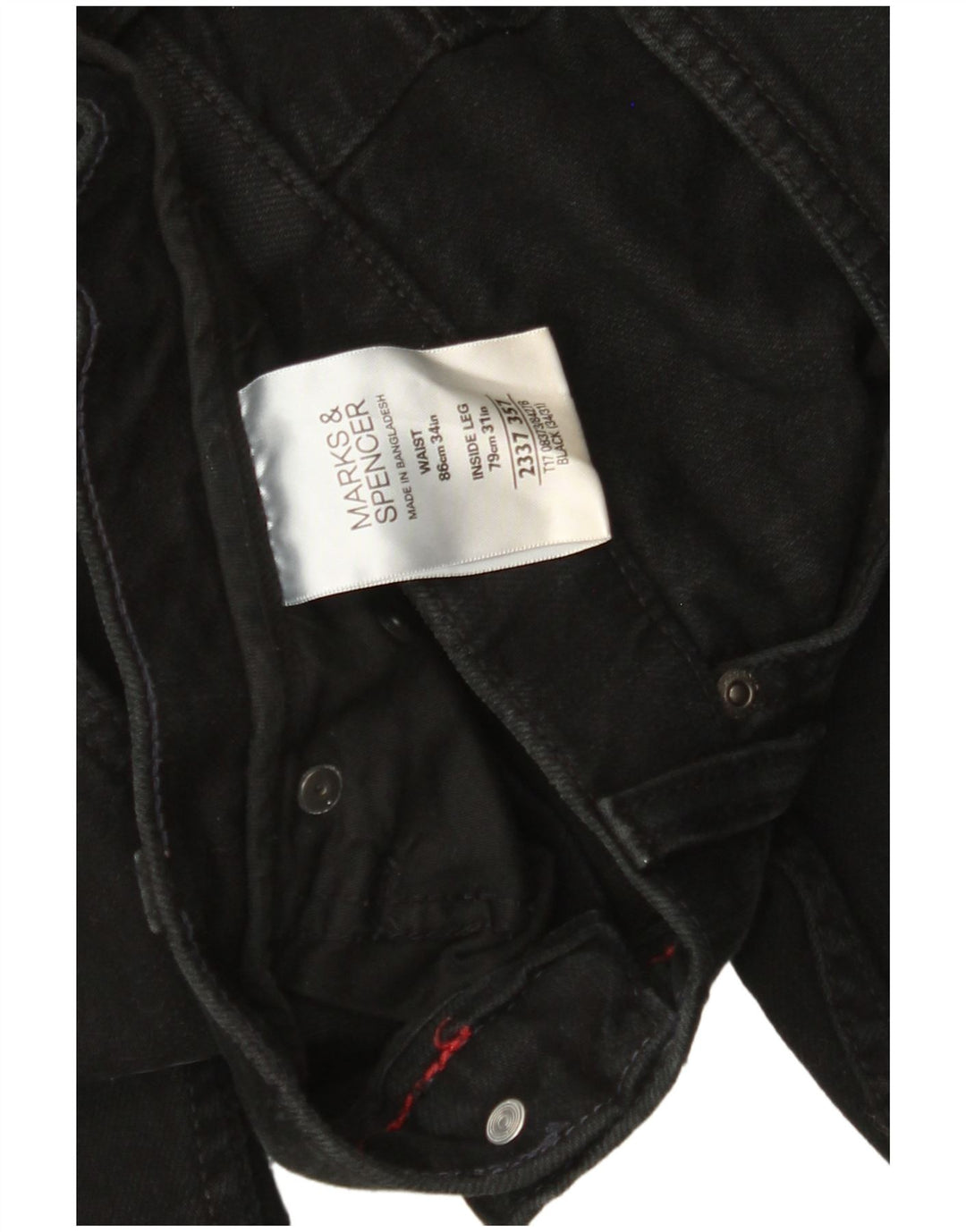 MARKS & SPENCER Vaqueros rectos para hombre W34 L31 Algodón negro