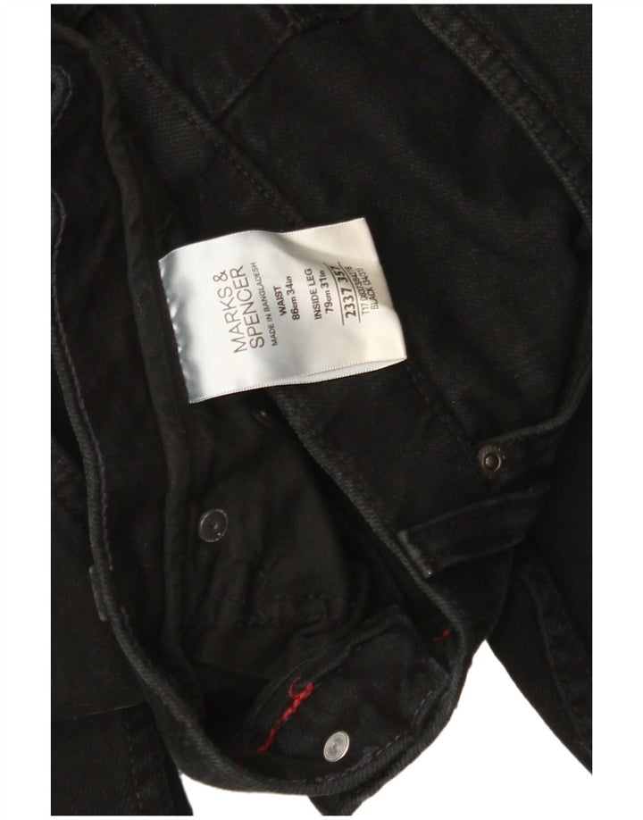 MARKS & SPENCER Vaqueros rectos para hombre W34 L31 Algodón negro