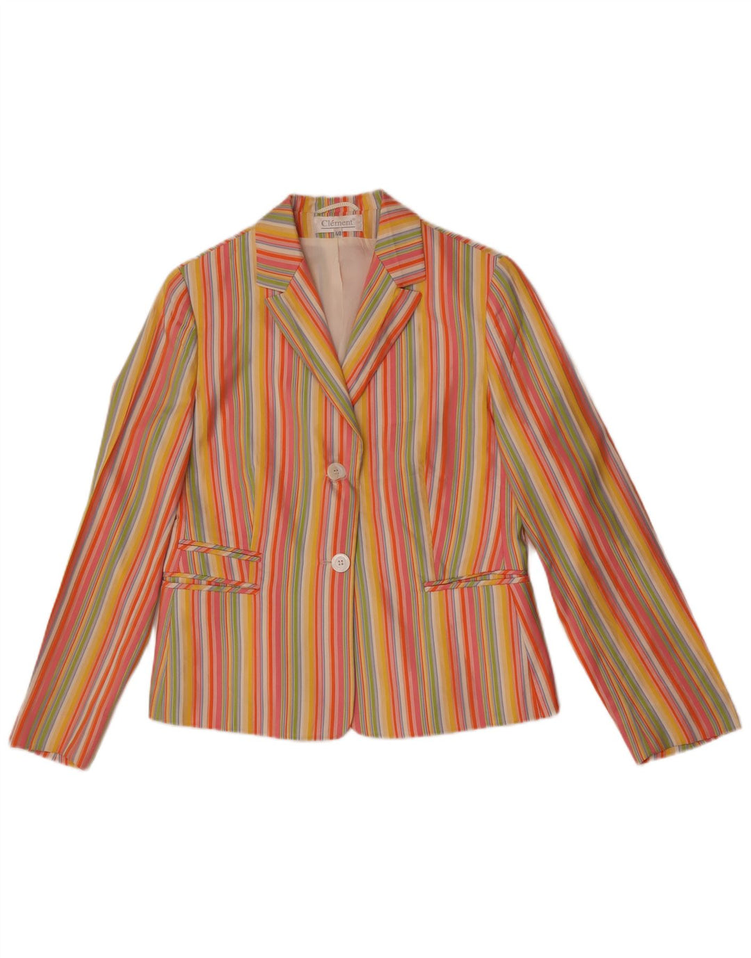 Clement Chaqueta tipo blazer de 2 botones para mujer EU 40 Mediana Rayas multicolores