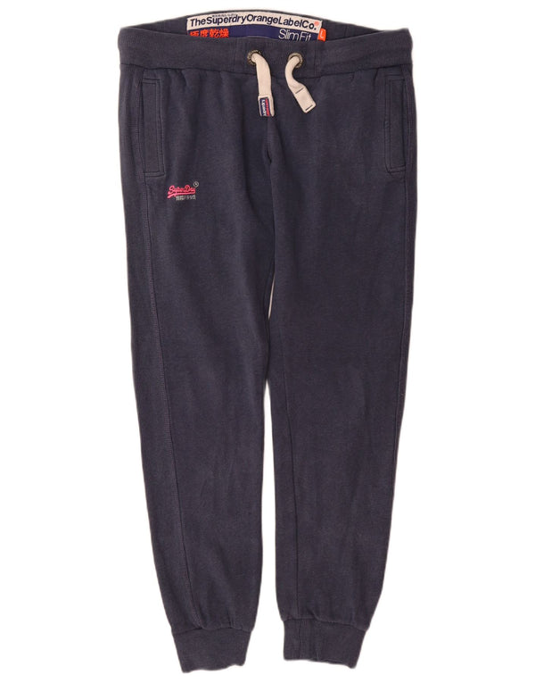 Superdry Pantalones de chándal ajustados para mujer Joggers UK 46 Large Azul marino