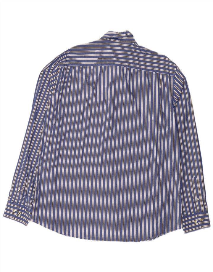 Camisa Hombre Massimo Dutti 2XL Azul Rayas