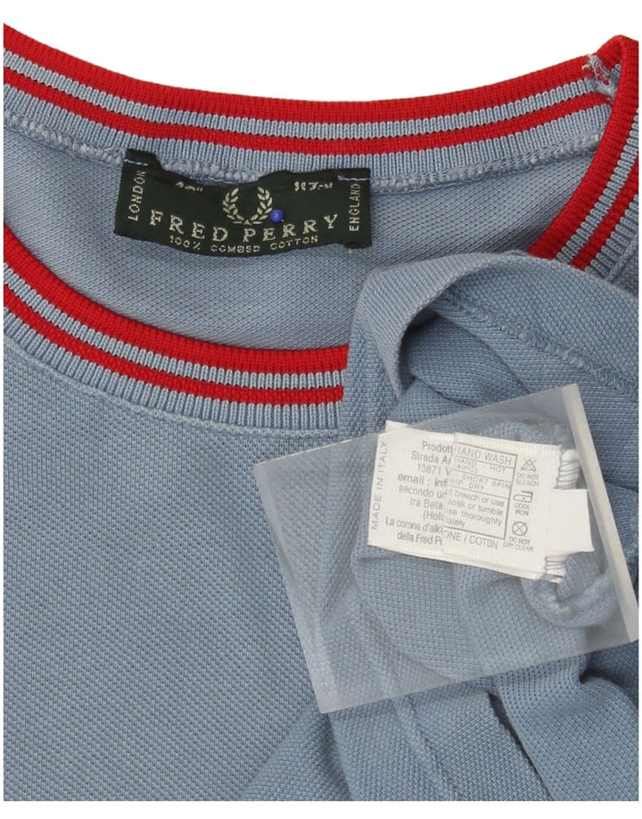 FRED PERRY Camiseta para hombre Top grande de algodón azul