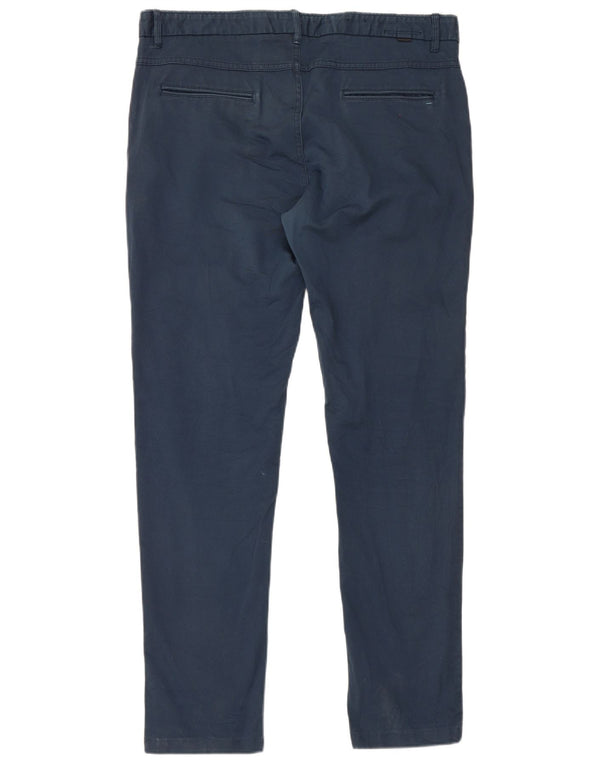 Zara Mens Slim Chino Pantalones EU 48 XL W38 L32 Algodón Azul