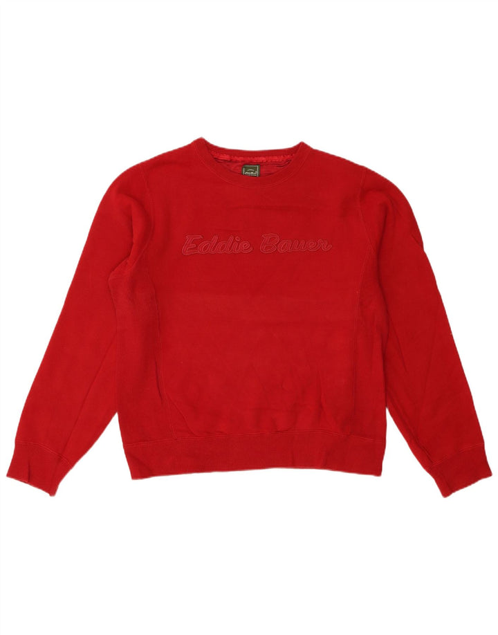 Eddie Bauer Sudadera gráfica para mujer Jumper UK 14 Mediano Rojo Algodón