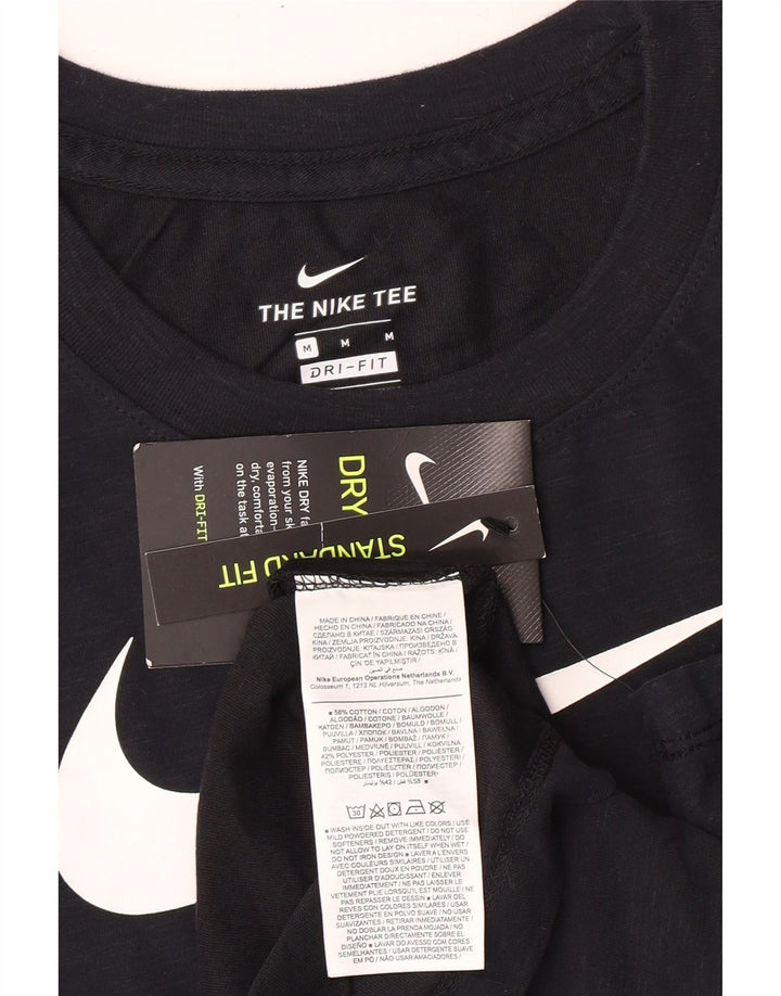 Nike Camiseta Dri Fit Graphic para Mujer UK 40 Mediano Algodón Moteado Negro