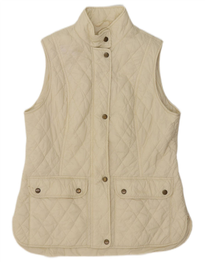 BARBOUR Womens Quilted Gilet UK 14 Large Off White