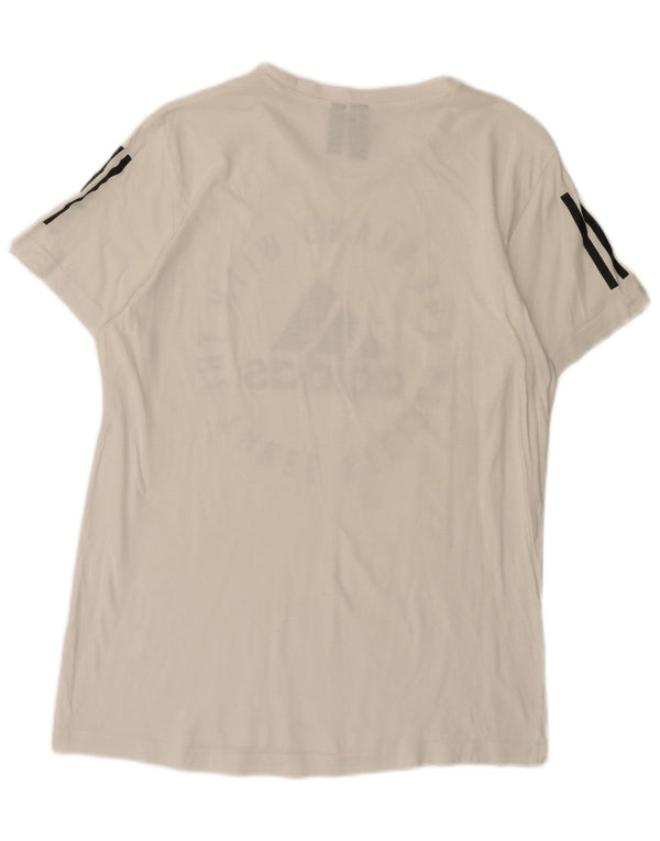 Adidas Hombre Camiseta Gráfica Top Mediano Blanco