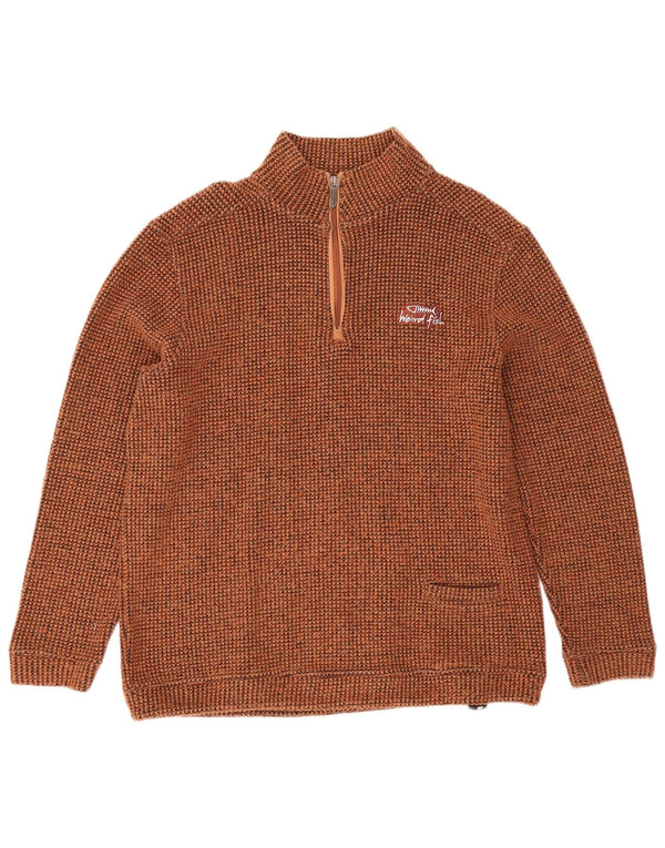 Weird Fish - Sudadera con cremallera para hombre, color marrón medio, acrílico