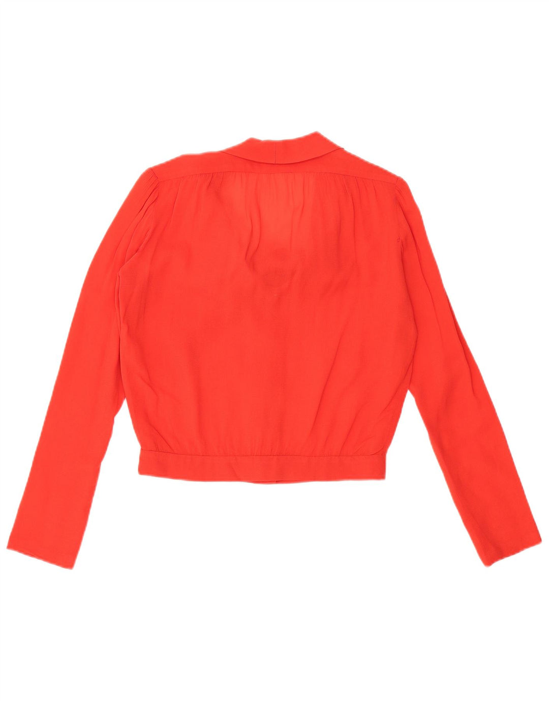 VINTAGE Mujer Corbata Delantera Ver a través de Camisa Blusa Reino Unido 16 Rojo Grande