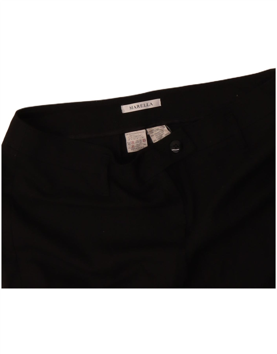 MARELLA Pantalones de traje rectos para mujer UK 40 Large W34 L28 Poliéster negro