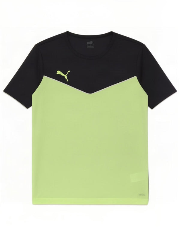 Puma Camiseta para hombre Top Large Negro Colorblock Poliéster