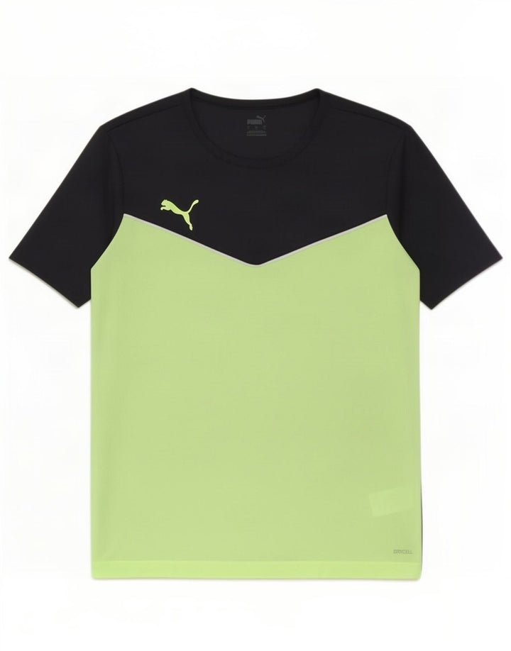 Puma Camiseta para hombre Top Large Negro Colorblock Poliéster