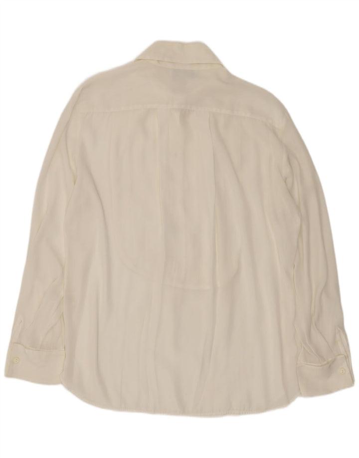 ENJOY Camisa tipo pulóver holgada para mujer UK 44 Poliéster blanco mediano