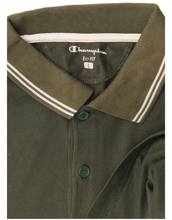 Champion Polo Easy Fit para hombre, talla grande, color caqui