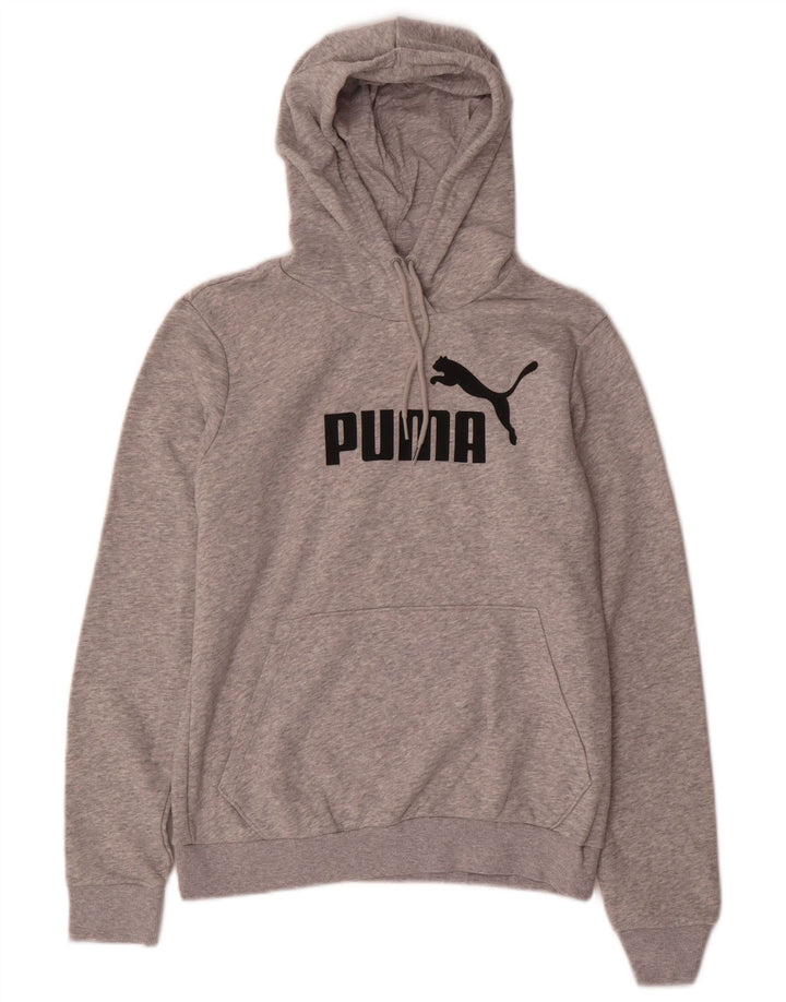 Puma Sudadera con capucha gráfica para mujer UK 12 Gris medio