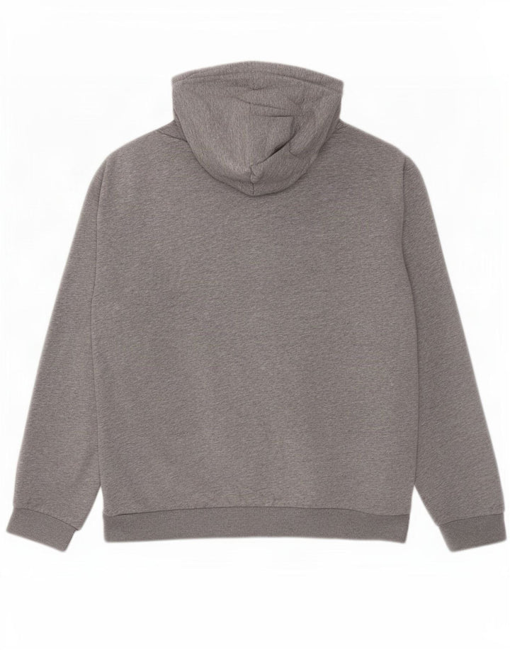 Adidas Hombre Sudadera Con Capucha Jumper Gris Medio Algodón Moteado