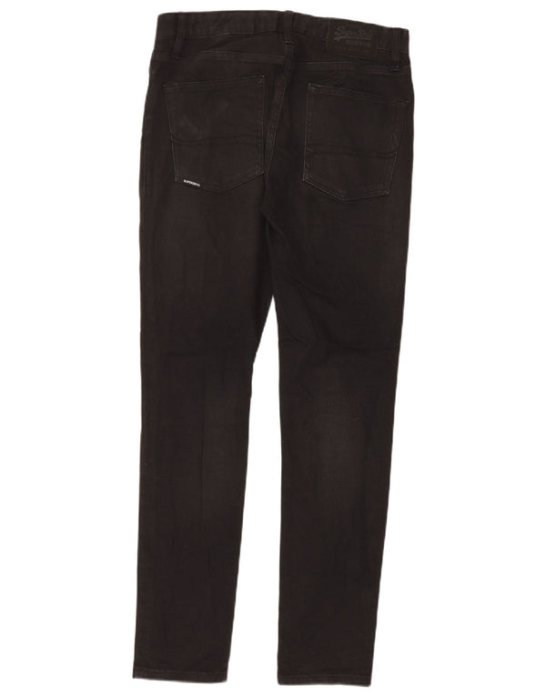 Superdry Vaqueros pitillo desgastados para hombre W30 L32 Algodón negro
