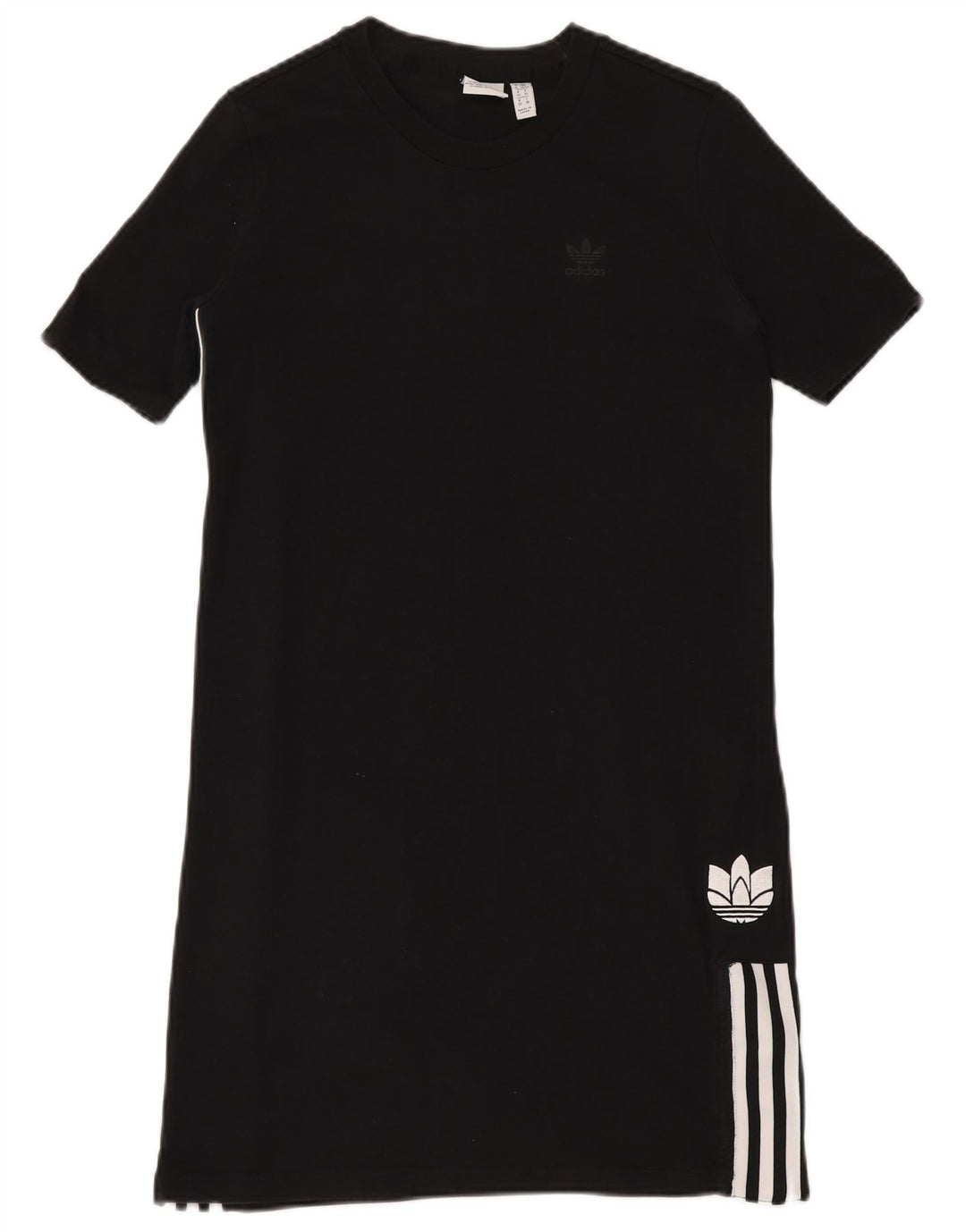 ADIDAS Vestido tipo camiseta para mujer UK 6 XS Algodón negro