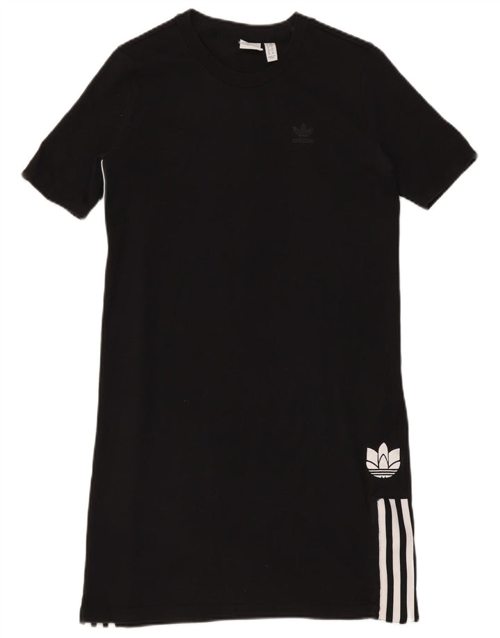 ADIDAS Vestido tipo camiseta para mujer UK 6 XS Algodón negro