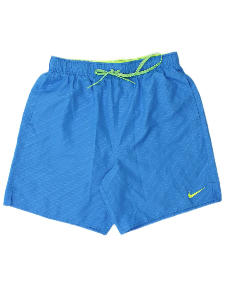 Pantalones cortos deportivos Nike para hombre poliéster geométrico azul medio