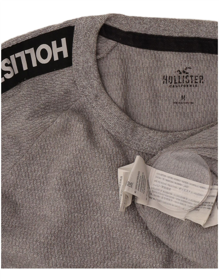 Hollister Hombre Graphic Top Manga Larga Algodón Gris Medio