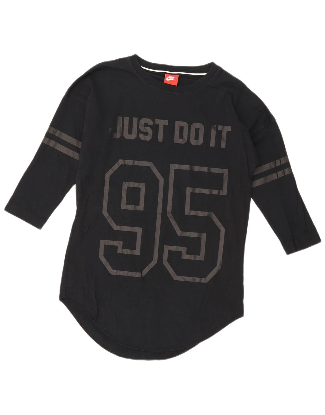 Nike Camiseta gráfica de manga 3/4 para hombre pequeña de algodón negro