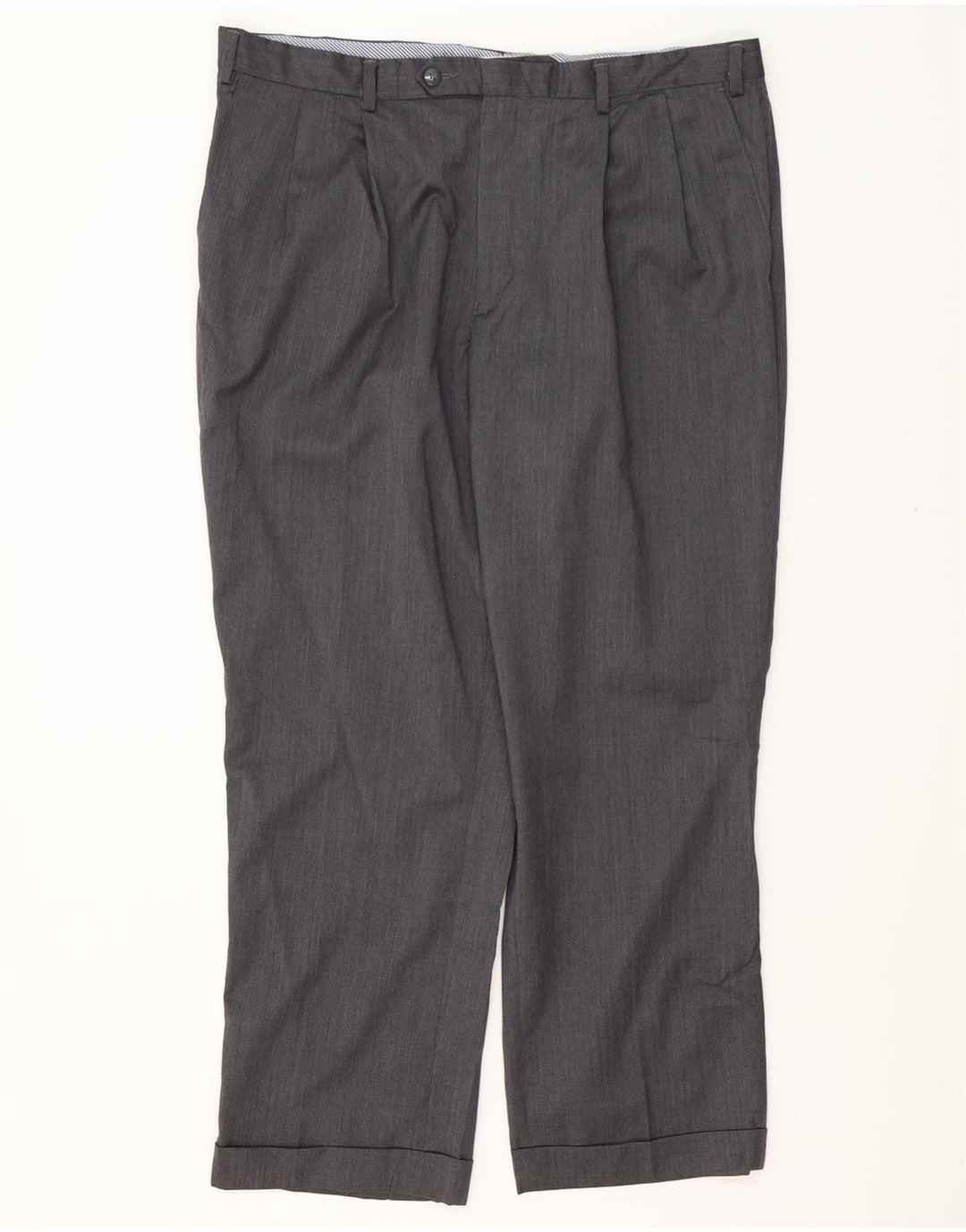 IZOD Pantalón de traje con pinzas para hombre W38 L29 Lana gris