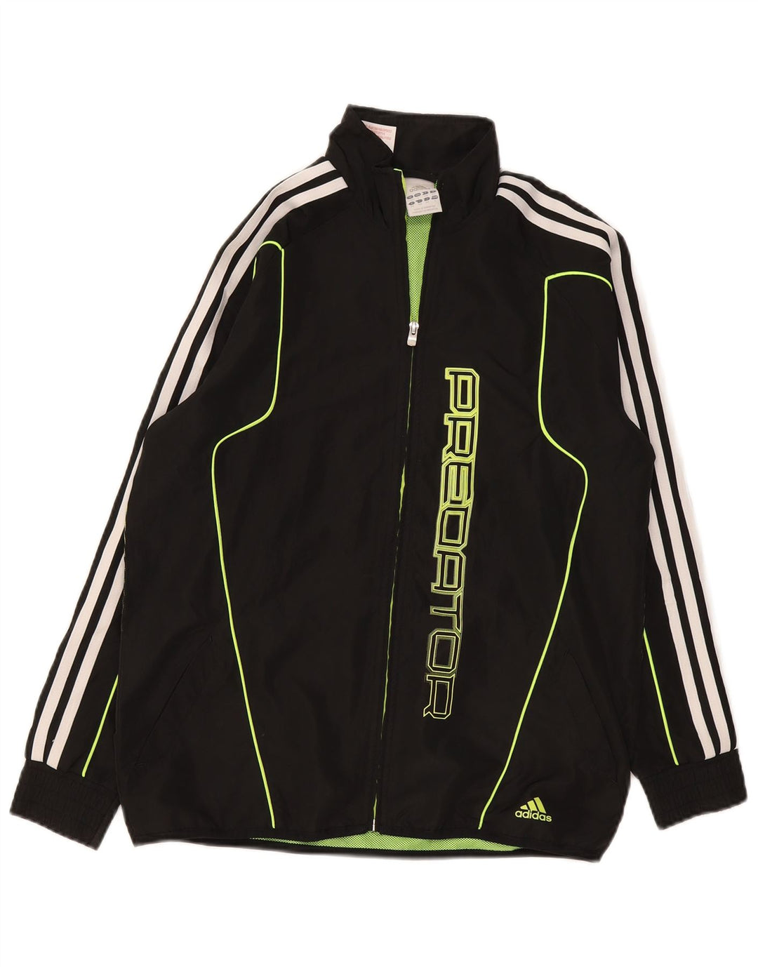 Adidas Boys Graphic Chándal Top Chaqueta 13-14 Años Grande Negro Poliéster