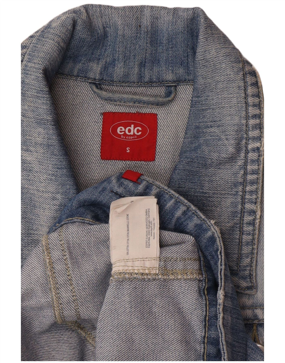 EDC Chaqueta vaquera corta para mujer UK 10 Small Blue Cotton