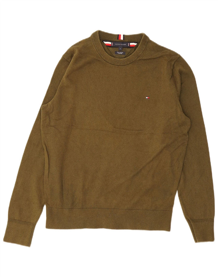 Tommy Hilfiger Jersey con Cuello Redondo para Hombre de algodón Caqui Medio