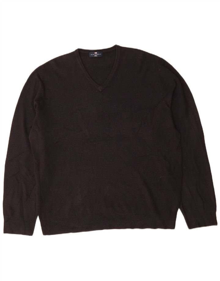 Marks & Spencer - Jersey para hombre con cuello en V, color azul marino, 2XL, color azul marino