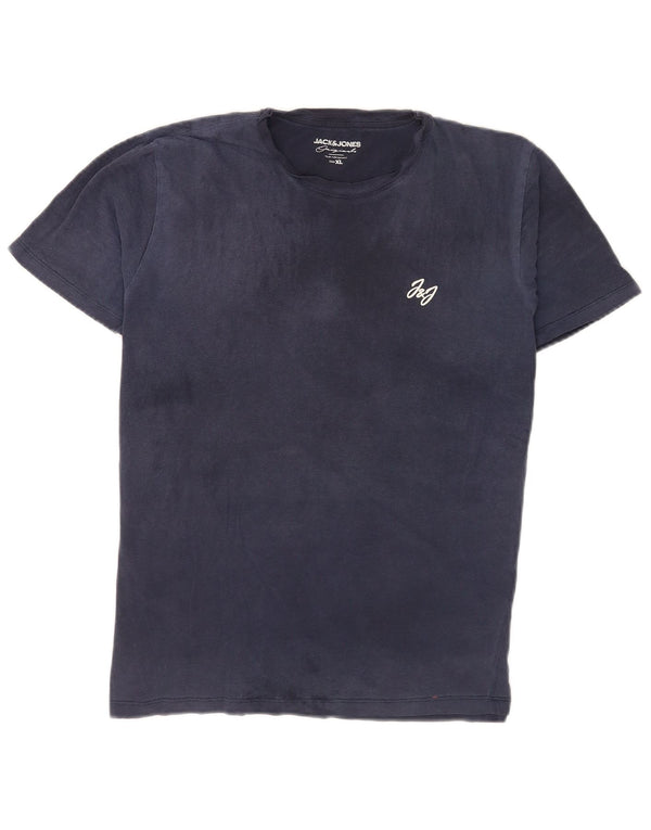 Jack & Jones Hombre Camiseta Top XL Azul Marino Algodón