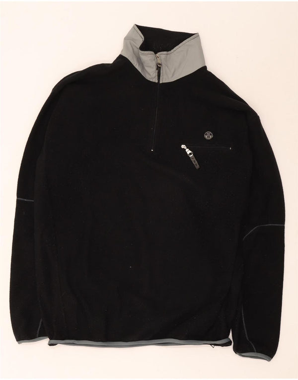 North Sails Jersey De Forro Polar Con Cremallera Y Cuello Para Hombre XL Poliéster Color Block Negro