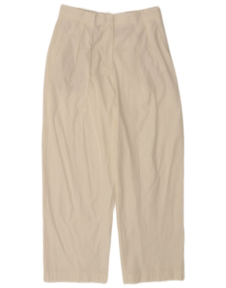 Zara Mujer Pantalón Chino Pegged Mediano W28 L29 Lyocell Blanco