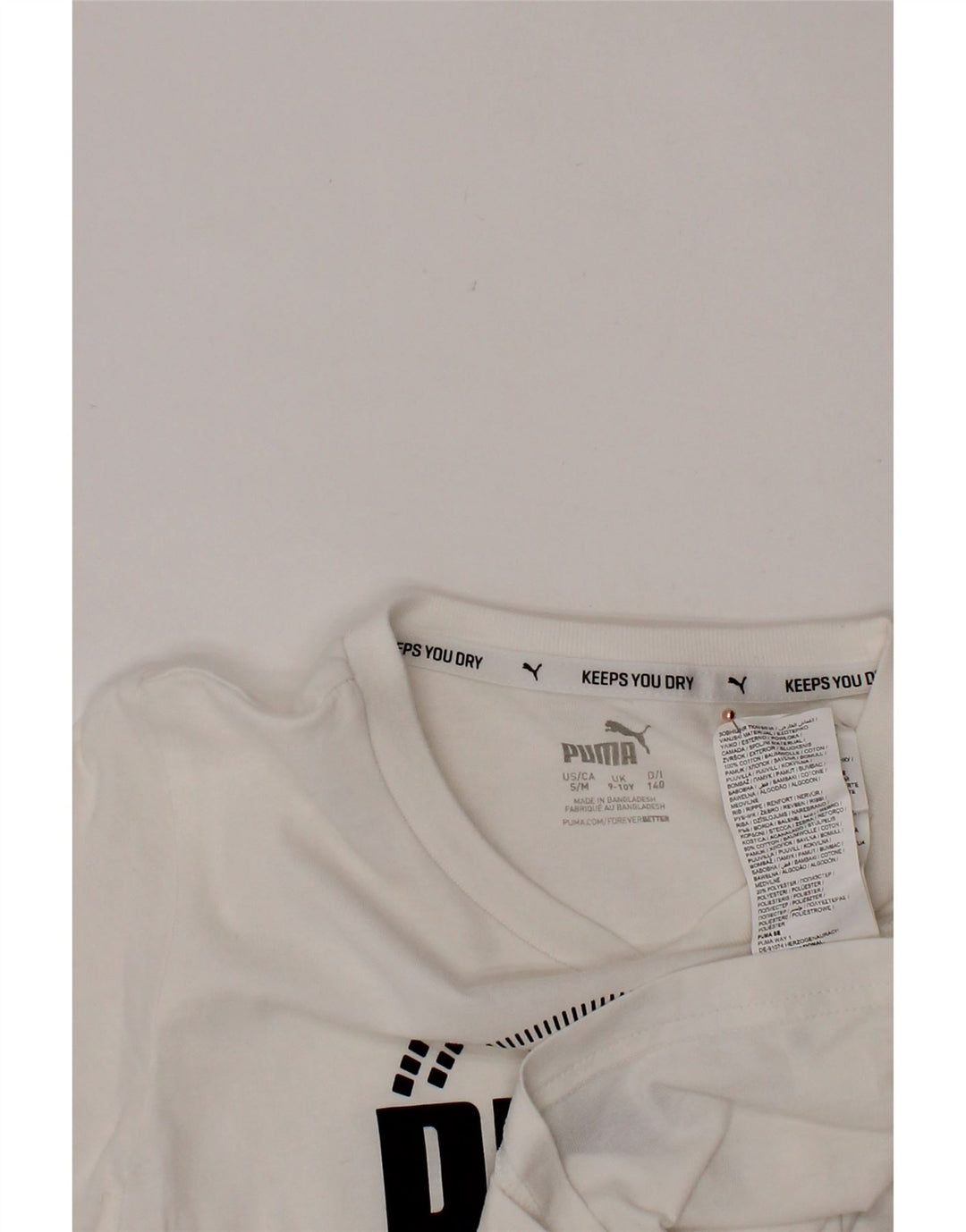 PUMA Camiseta gráfica para niño 9-10 años Algodón Blanco