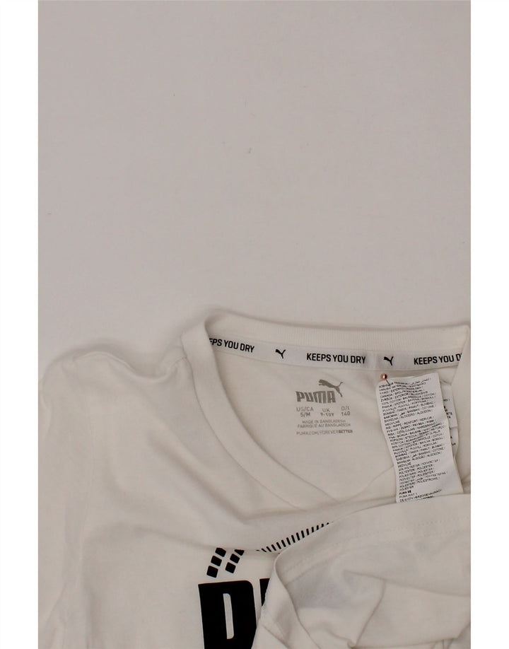 PUMA Camiseta gráfica para niño 9-10 años Algodón Blanco