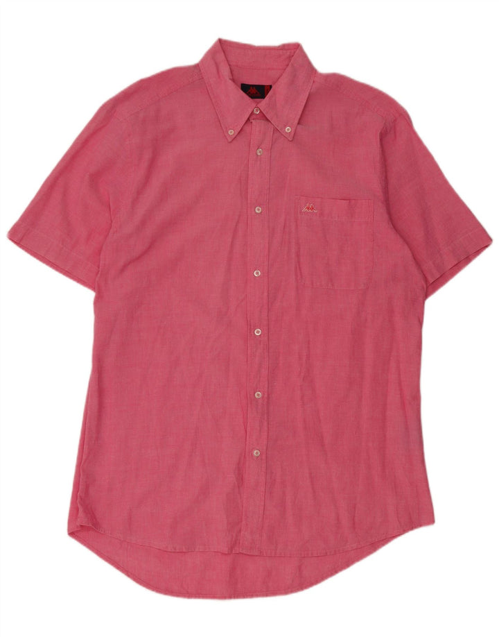 Kappa Camisa De Manga Corta Para Hombre Large Rosa Algodón