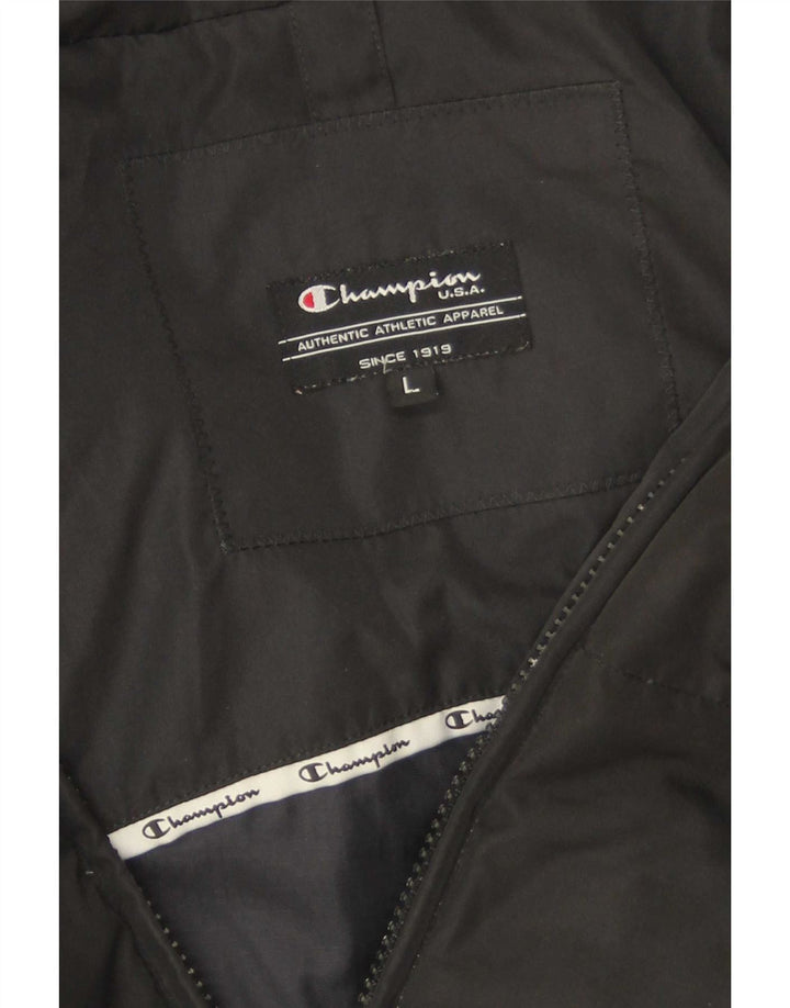 Champion Chaqueta Acolchada Con Capucha Para Mujer UK 46 Large Black
