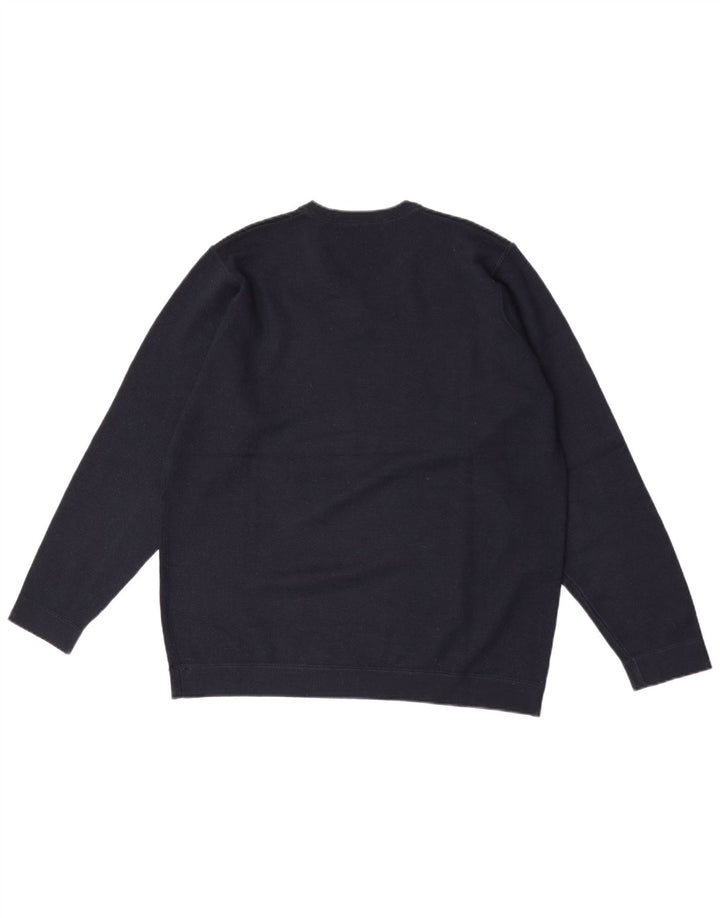 Marks & Spencer Suéter con cuello en V para hombre Acrílico azul marino mediano