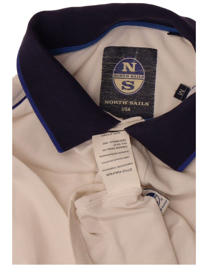 Polo North Sails Hombre De Algodón Color Block Blanco Mediano