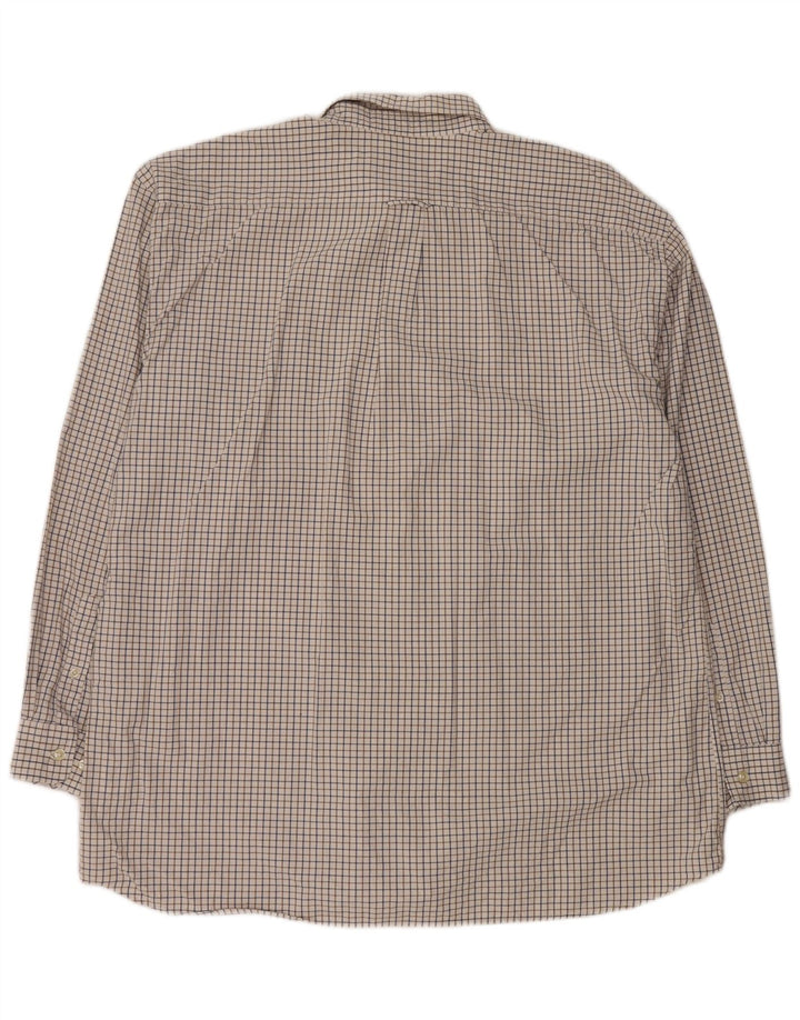 Gant Camisa de corte regular para hombre, talla 2XL, algodón a cuadros blancos